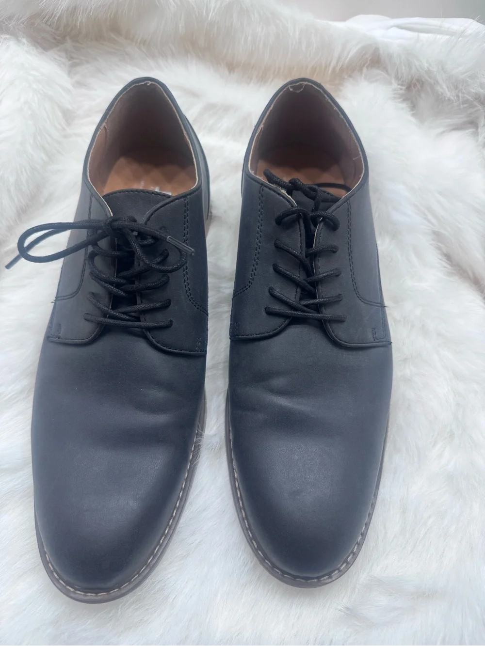 jf j.ferrar Men's Black Lace-Up Derby Shoes